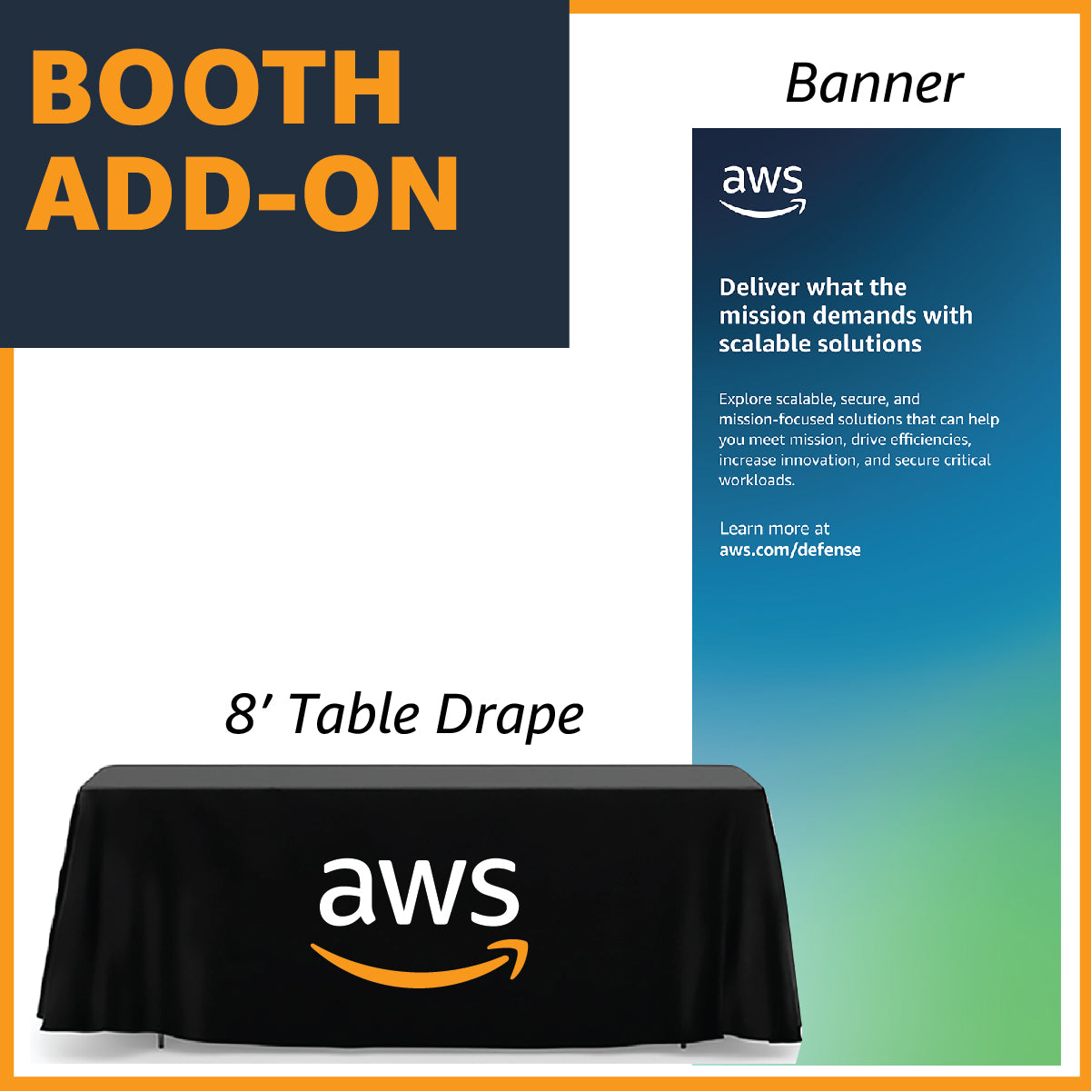 8'Table Drape and Banner Kit "Deliver What The Mission Demands"
