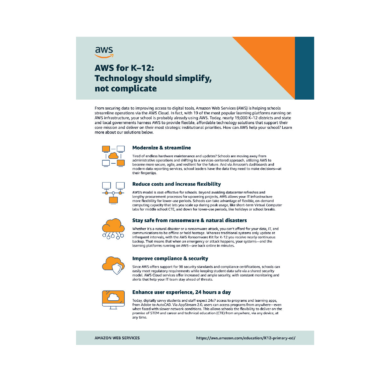 AWS for K12 Flyers - SLG-EDU (Pack of 25) EIAB