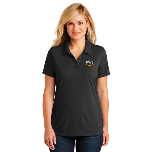 LADIES' Port Authority® Dry Zone® UV Micro-Mesh Polo-Black - FINAL FEW!