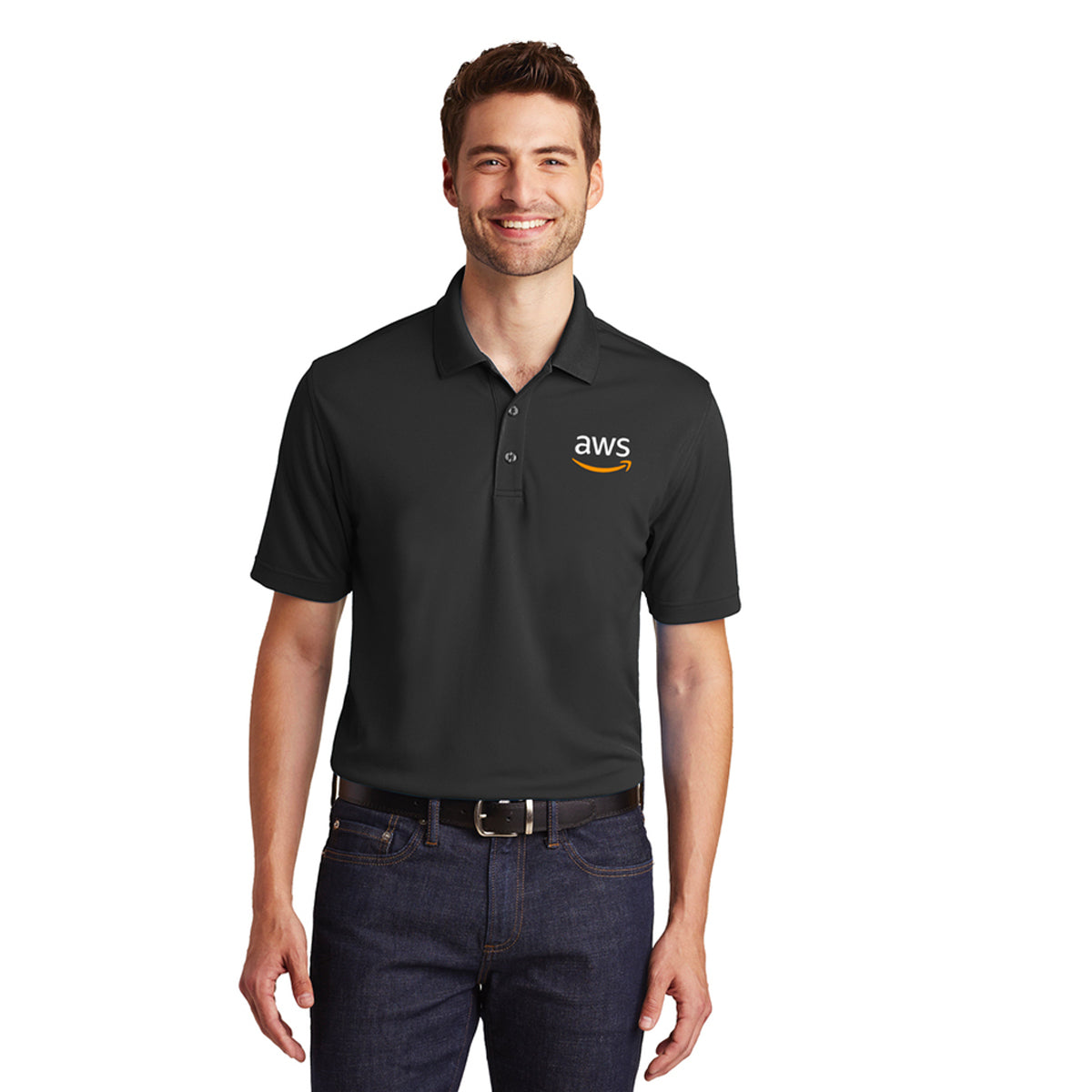 MEN'S Port Authority® Dry Zone® UV Micro-Mesh Polo-Black - FINAL FEW!